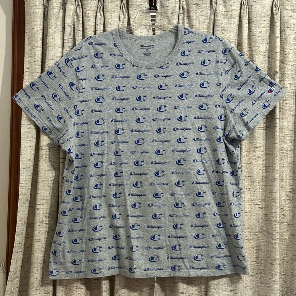 Champion All-Over Logo Print Short Sleeve Tee - 2XL